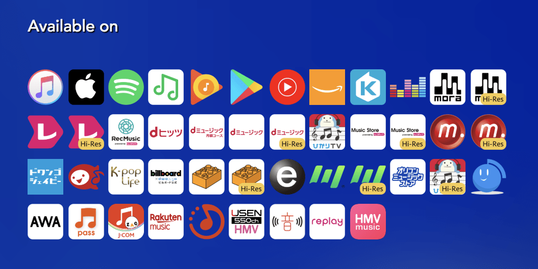 iTunes、Google Play、Amazon Music、LINE MUSICなどなどでの配信スタートしました！